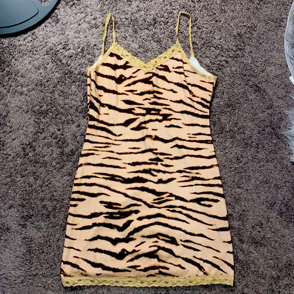 Y2K Lace Cheetah Dress